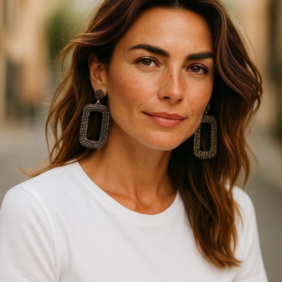 Panacea Beaded Rectangle Drop Earrings - Picture 2 of 8